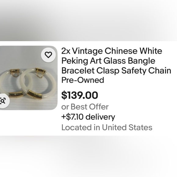 Vintage Peking Jade Cream Hinged Bangle - Picture 6 of 6